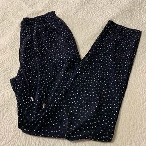 Blue pearl polka dots pants